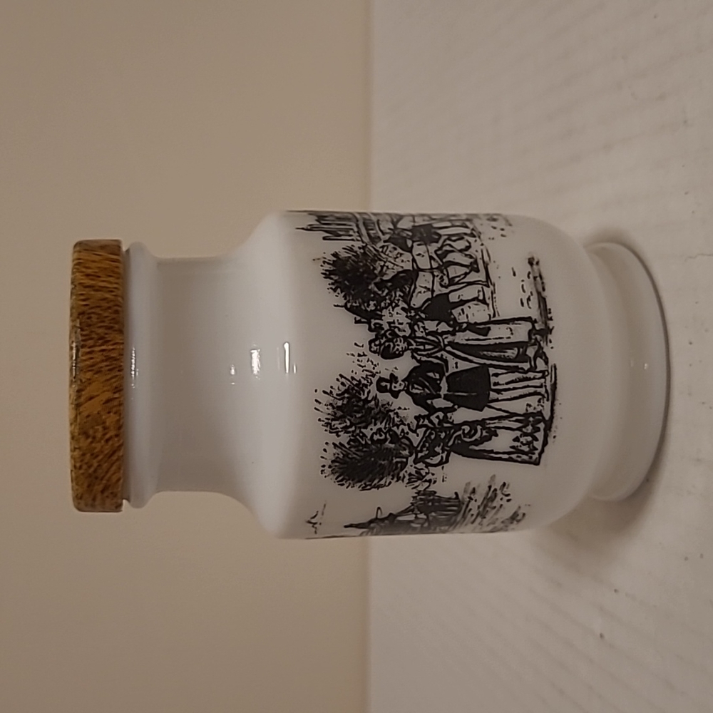 Vintage Milk Glass Lidded Jar / Stash Jar
